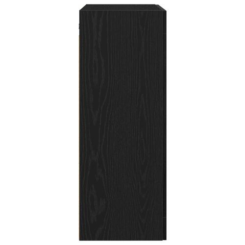 Vægskab Sort Eg 69,5x34x90 cm Konstrueret Træ