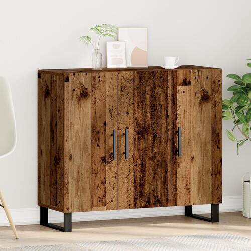 Sideboard med 3 Døre Gamle Træ 90x34x80 cm Ingeniørtræ