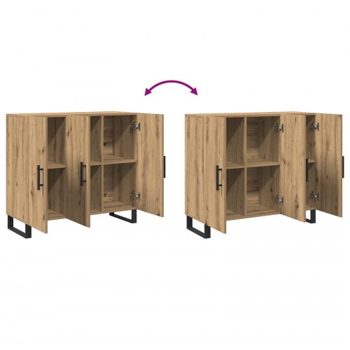 Skab med 3 Døre i Artisan Eg 90x34x80 cm Konstrueret Træ