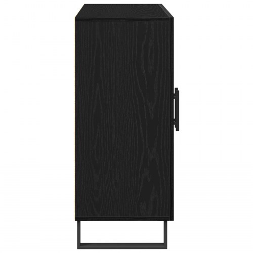 Skab med 3 Døre Sort Eg 90x34x80 cm Konstrueret Træ