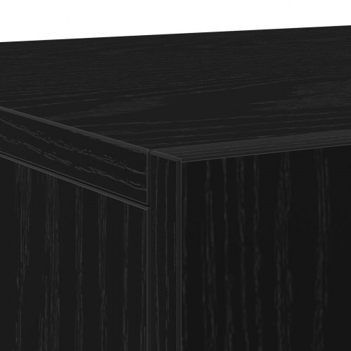 Skab med 3 Døre Sort Eg 90x34x80 cm Konstrueret Træ