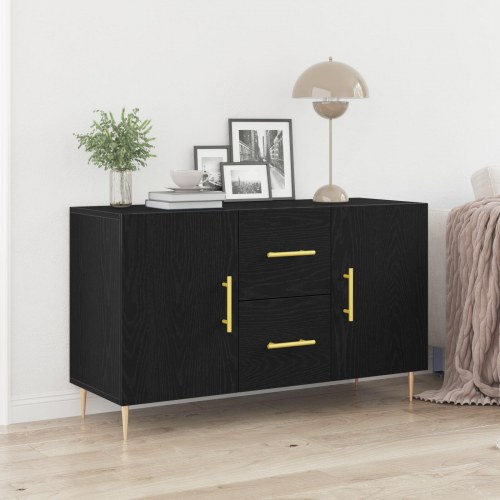Sideboard Sort Eg 100x36x60 cm Ingeniørtræ