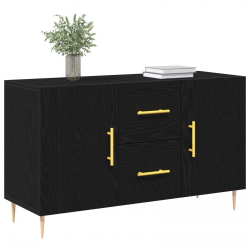 Sideboard Sort Eg 100x36x60 cm Ingeniørtræ