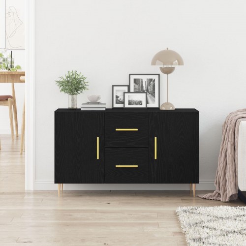 Sideboard Sort Eg 100x36x60 cm Ingeniørtræ