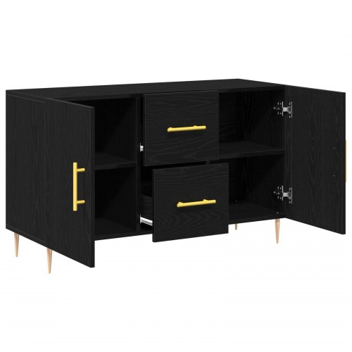 Sideboard Sort Eg 100x36x60 cm Ingeniørtræ
