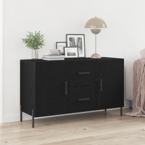 Skab Sort Eg 100x36x60 cm Ingeniørtræ