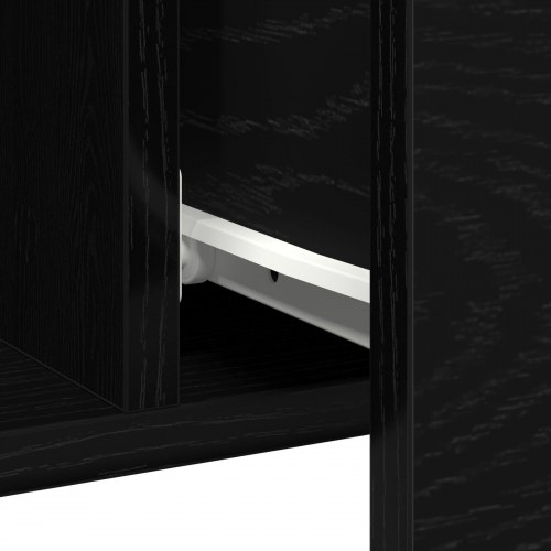 Skab Sort Eg 100x36x60 cm Ingeniørtræ
