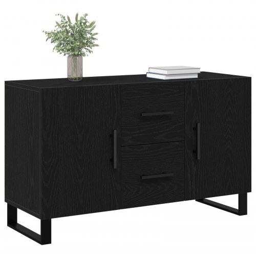 Sideboard Sort Eg 100x36x60 cm Ingeniørtræ