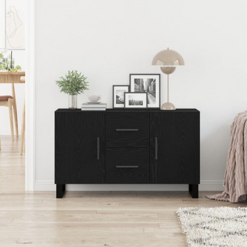 Sideboard Sort Eg 100x36x60 cm Ingeniørtræ