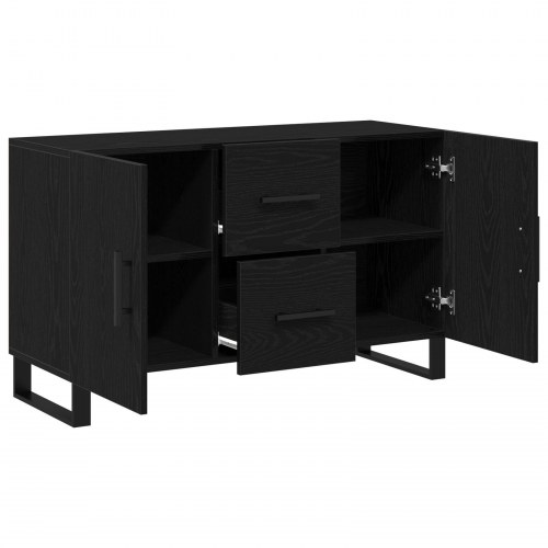 Sideboard Sort Eg 100x36x60 cm Ingeniørtræ