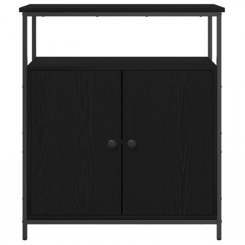 Væghængt Skab Sort Eg 69,5x34x90 cm Konstrueret Træ