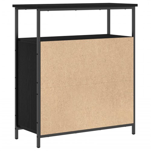 Væghængt Skab Sort Eg 69,5x34x90 cm Konstrueret Træ