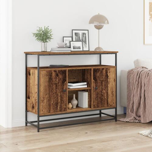 Sideboard Gamle Træ 100x35x80 cm Ingeniørtræ og Stål