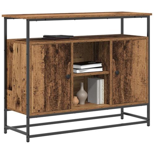 Sideboard Gamle Træ 100x35x80 cm Ingeniørtræ og Stål