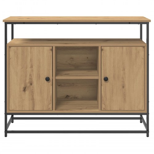 Sideboard Artisan Egetræ 100x35x80 cm Konstrueret Træ og Stål