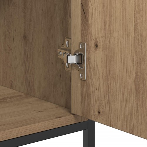 Sideboard Artisan Egetræ 100x35x80 cm Konstrueret Træ og Stål