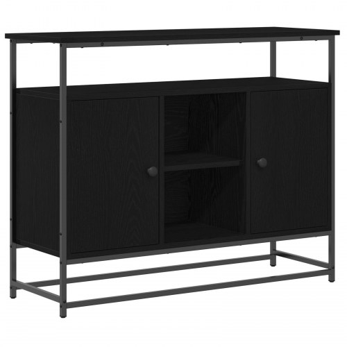Skab Sort Eg 100x35x80 cm Konstrueret Træ og Stål