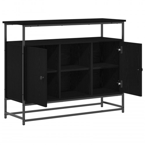 Skab Sort Eg 100x35x80 cm Konstrueret Træ og Stål