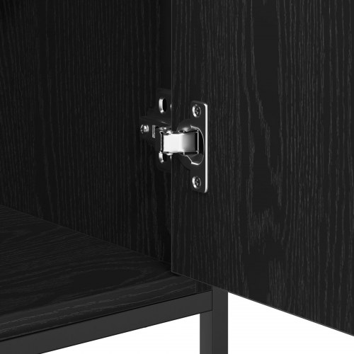 Skab Sort Eg 100x35x80 cm Konstrueret Træ og Stål
