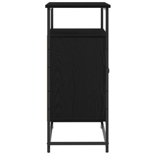 Skænk Sort Eg 69x35x80 cm Konstrueret Træ og Stål