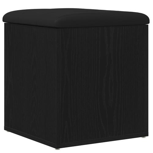 Opbevaringsbænk Sort Eg 40x40x45 cm Ingeniørtræ