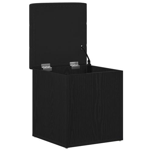 Opbevaringsbænk Sort Eg 40x40x45 cm Ingeniørtræ