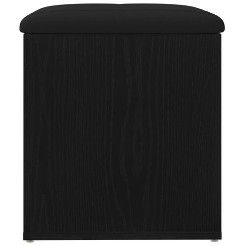 Opbevaringsbænk Sort Eg 40x40x45 cm Ingeniørtræ