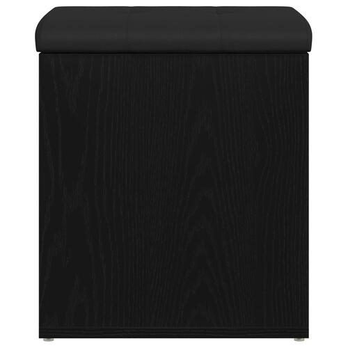 Opbevaringsbænk Sort Eg 40x40x45 cm Ingeniørtræ