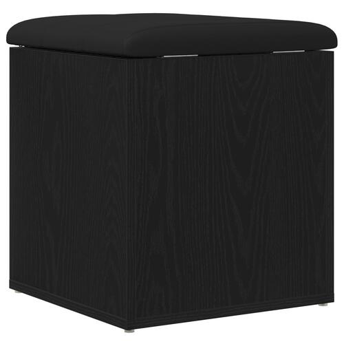 Opbevaringsbænk Sort Eg 40x40x45 cm Ingeniørtræ