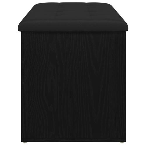 Opbevaringsbænk Sort Eg 100x40x45 cm Ingeniørtræ