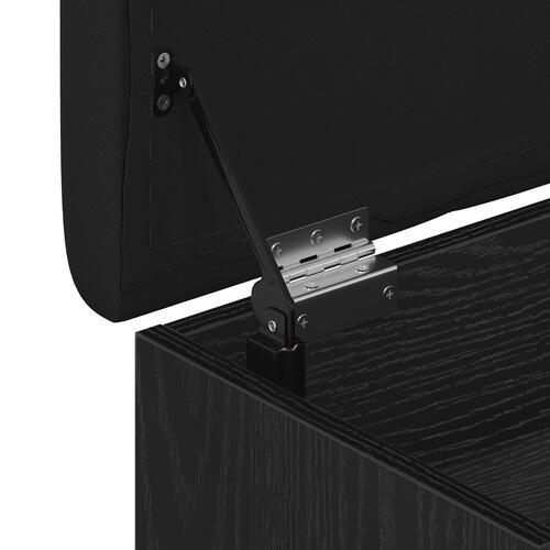 Opbevaringsbænk Sort Eg 100x40x45 cm Ingeniørtræ