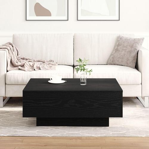 Kaffebord i Sort Eg 80x80x31 cm Ingeniørtræ