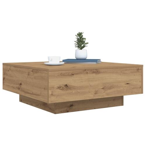 Sofabord med LED-lys Artisan Eg 80x80x31 cm