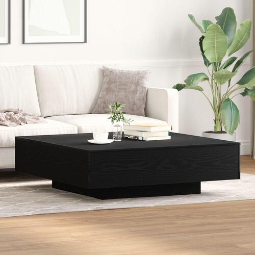 Kaffebord Sort Eg 100x100x31 cm Ingeniørtræ