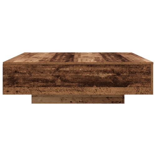 Kaffebord med LED-lys Gamle Træ 100x100x31 cm