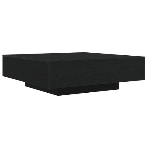 Sofabord med LED-lys Sort Eg 100x100x31 cm