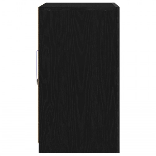 Skab med LED lys Sort Eg 60,5x37x67 cm