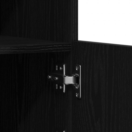 Skab med LED Lys Sort Eg 41x37x100 cm