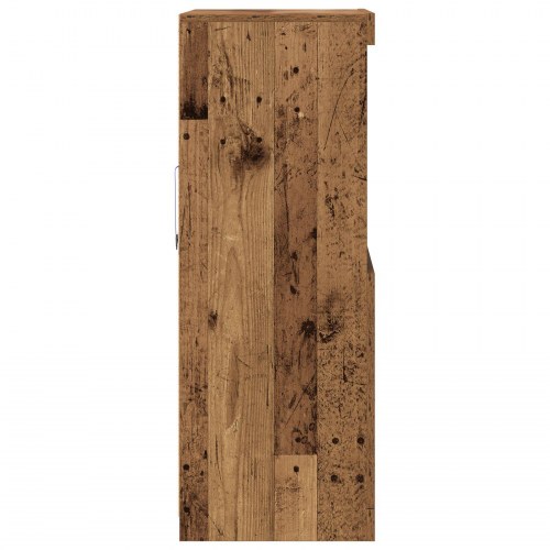 Sideboard med LED-lys Gamle Træ 60x37x100 cm