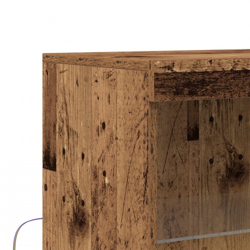 Sideboard med LED-lys Gamle Træ 60x37x100 cm