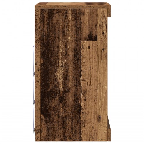 Skænk med LED-lys Gammelt træ 41x37x67 cm