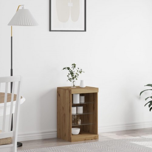 Sideboard med LED-lys Artisan Eg 41x37x67 cm