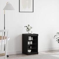 Sideboard med LED Lys Sort Eg 41x37x67 cm
