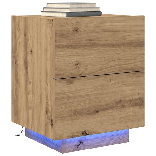 Natbord med LED-lys Artisan Eg 45x40x55 cm