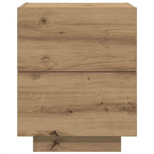 Sengeborde med LED-lys 2 stk Artisan Eg 45x40x55 cm