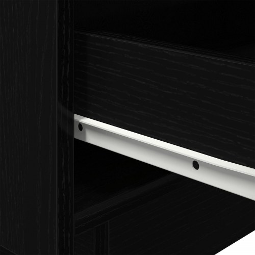 Sengeborde med LED lys 2 stk Sort Eg 45x40x55 cm