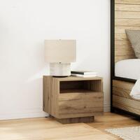 Sengeborde med LED-lys 2 stk. Artisan egetræ 40x39x37 cm