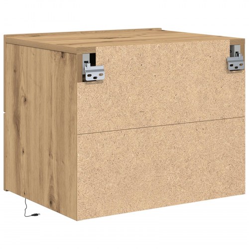 Sengebord med LED Væghængt Artisan Eg 50x39x41 cm