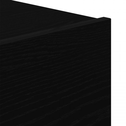 Sengebord med LED vægmonteret sort eg 50x39x41 cm