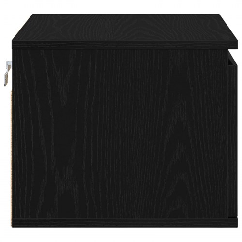 Sengbord med LED vægmonteret sort eg 50x36x30 cm